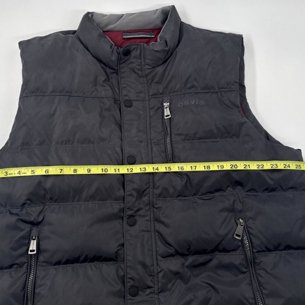 ORVIS Essex Puffer Vest Mens XL Black Zip Pockets Duck Down Feathers Outdoor - Picture 12 of 13